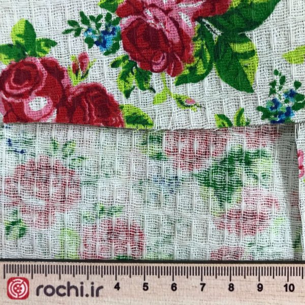 پارچه دستمالی (زنبوری) پنبه ای گلدار