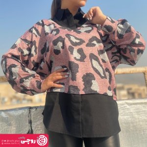 شومیز آنغوره پلنگی یقه تترون 4عددی