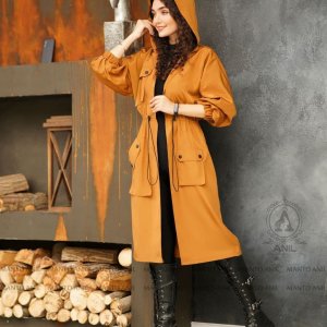 بارونی کلاهدار جیب پاکتی
